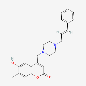 molecular formula C24H26N2O3 B2723823 (E)-4-((4-肉桂基哌嗪-1-基)甲基)-6-羟基-7-甲基-2H-香豆素-2-酮 CAS No. 1164522-61-5