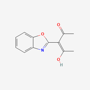 molecular formula C12H11NO3 B2723829 2-(1-Acetyl-2-oxopropylidene)benzoxazole CAS No. 135949-48-3