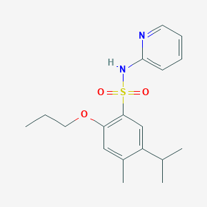 molecular formula C18H24N2O3S B272383 5-isopropyl-4-methyl-2-propoxy-N-(2-pyridinyl)benzenesulfonamide 