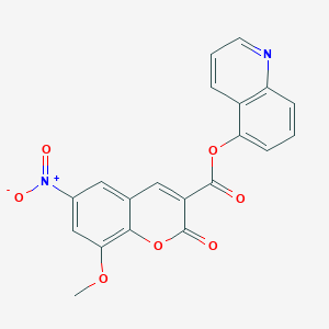 quinolin-5-yl 8-methoxy-6-nitro-2-oxo-2H-chromene-3-carboxylate