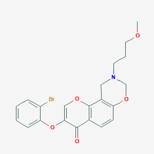 molecular formula C21H20BrNO5 B2723837 3-(2-bromophenoxy)-9-(3-methoxypropyl)-9,10-dihydrochromeno[8,7-e][1,3]oxazin-4(8H)-one CAS No. 951982-49-3