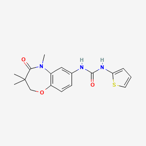 molecular formula C17H19N3O3S B2723840 1-(Thiophen-2-yl)-3-(3,3,5-trimethyl-4-oxo-2,3,4,5-tetrahydrobenzo[b][1,4]oxazepin-7-yl)urea CAS No. 1171151-30-6