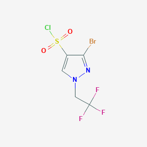 molecular formula C5H3BrClF3N2O2S B2723846 3-Bromo-1-(2,2,2-trifluoroethyl)pyrazole-4-sulfonyl chloride CAS No. 1946817-43-1