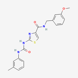 molecular formula C20H20N4O3S B2723849 N-(3-methoxybenzyl)-2-(3-(m-tolyl)ureido)thiazole-4-carboxamide CAS No. 941988-81-4