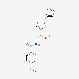 molecular formula C18H16FNO3S2 B2723852 N-(2-{[2,2'-bithiophene]-5-yl}-2-hydroxyethyl)-3-fluoro-4-methoxybenzamide CAS No. 2097921-94-1