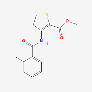 molecular formula C14H15NO3S B2723857 甲基 3-(2-甲基苯甲酰胺基)-4,5-二氢噻吩-2-羧酸酯 CAS No. 389065-21-8
