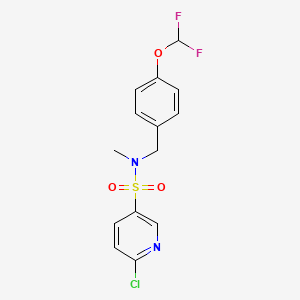 6-chloro-N-[[4-(difluoromethoxy)phenyl]methyl]-N-methylpyridine-3-sulfonamide