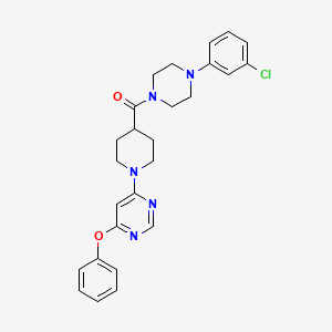 molecular formula C26H28ClN5O2 B2723861 (4-(3-氯苯基)哌嗪-1-基)(1-(6-苯氧基嘧啶-4-基)哌啶-4-基)甲酮 CAS No. 1116045-03-4