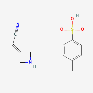 molecular formula C12H14N2O3S B2723862 2-(Azetidin-3-ylidene)acetonitrile 4-methylbenzenesulfonate CAS No. 2375195-72-3