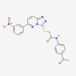 molecular formula C21H16N6O4S B2723864 N-(4-acetylphenyl)-2-((6-(3-nitrophenyl)-[1,2,4]triazolo[4,3-b]pyridazin-3-yl)thio)acetamide CAS No. 894057-33-1