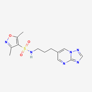 N-(3-([1,2,4]triazolo[1,5-a]pyrimidin-6-yl)propyl)-3,5-dimethylisoxazole-4-sulfonamide