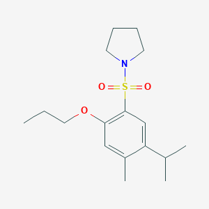 molecular formula C17H27NO3S B272387 4-Isopropyl-5-methyl-2-(1-pyrrolidinylsulfonyl)phenyl propyl ether 