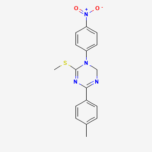 molecular formula C17H16N4O2S B2723878 6-(甲硫基)-1-(4-硝基苯基)-4-(对甲苯基)-1,2-二氢-1,3,5-三嗪 CAS No. 328021-27-8
