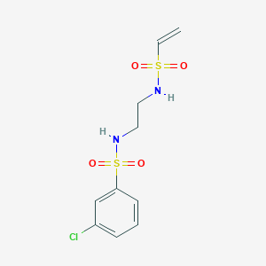 molecular formula C10H13ClN2O4S2 B2723890 N-[2-(3-氯苯基磺酰氨基)乙基]乙烯-1-磺酰胺 CAS No. 2097929-26-3