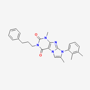 molecular formula C26H27N5O2 B2723895 8-(2,3-二甲基苯基)-1,7-二甲基-3-(3-苯基丙基)-1H-咪唑并[2,1-f]嘧啶-2,4(3H,8H)-二酮 CAS No. 899987-30-5