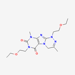molecular formula C17H26N6O4 B2723900 1,7-bis(2-ethoxyethyl)-3,9-dimethyl-7,9-dihydro-[1,2,4]triazino[3,4-f]purine-6,8(1H,4H)-dione CAS No. 898443-27-1