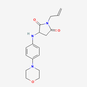 molecular formula C17H21N3O3 B2723904 1-烯丙基-3-((4-吗啉基苯基)氨基)吡咯烷-2,5-二酮 CAS No. 1008091-53-9