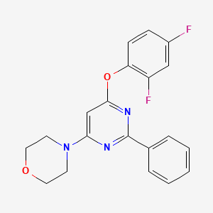 molecular formula C20H17F2N3O2 B2723907 2,4-Difluorophenyl 6-morpholino-2-phenyl-4-pyrimidinyl ether CAS No. 478067-70-8