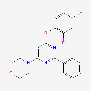 molecular formula C20H17F2N3O2 B2723907 2,4-二氟苯基6-吗啉基-2-苯基-4-嘧啶醚 CAS No. 478067-70-8