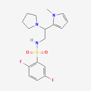 molecular formula C17H21F2N3O2S B2723909 2,5-difluoro-N-(2-(1-methyl-1H-pyrrol-2-yl)-2-(pyrrolidin-1-yl)ethyl)benzenesulfonamide CAS No. 1049446-95-8