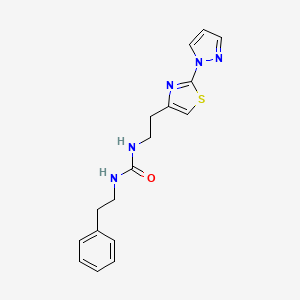 molecular formula C17H19N5OS B2723912 1-(2-(2-(1H-吡唑-1-基)噻唑-4-基)乙基)-3-苯乙基脲 CAS No. 1428365-82-5