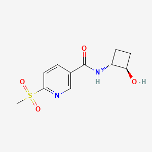 molecular formula C11H14N2O4S B2723914 N-[(1R,2R)-2-Hydroxycyclobutyl]-6-methylsulfonylpyridine-3-carboxamide CAS No. 2418594-40-6