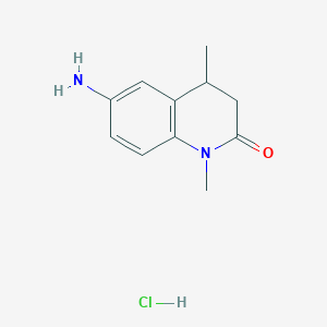 molecular formula C11H15ClN2O B2723917 6-氨基-1,4-二甲基-1,2,3,4-四氢喹啉-2-酮盐酸盐 CAS No. 2044712-94-7