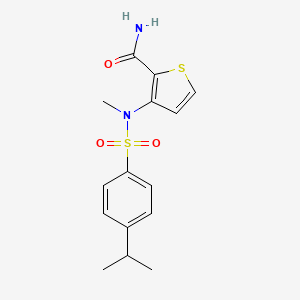 molecular formula C15H18N2O3S2 B2723920 3-[[(4-Isopropylphenyl)sulfonyl](methyl)amino]thiophene-2-carboxamide CAS No. 1984073-10-0