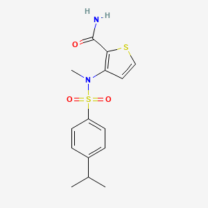 molecular formula C15H18N2O3S2 B2723920 3-[[(4-异丙基苯基)磺酰基](甲基)氨基]噻吩-2-羧酰胺 CAS No. 1984073-10-0