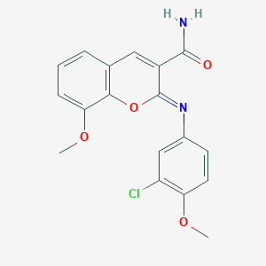 molecular formula C18H15ClN2O4 B2723923 (2Z)-2-[(3-chloro-4-methoxyphenyl)imino]-8-methoxy-2H-chromene-3-carboxamide CAS No. 1327194-92-2
