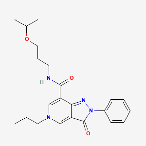 molecular formula C22H28N4O3 B2723924 N-(3-isopropoxypropyl)-3-oxo-2-phenyl-5-propyl-3,5-dihydro-2H-pyrazolo[4,3-c]pyridine-7-carboxamide CAS No. 923693-41-8