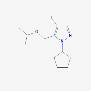 molecular formula C12H19IN2O B2723926 1-cyclopentyl-4-iodo-5-(isopropoxymethyl)-1H-pyrazole CAS No. 1856044-91-1