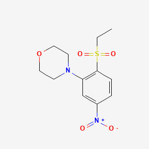 molecular formula C12H16N2O5S B2723927 4-Ethanesulfonyl-3-morpholinonitrobenzene CAS No. 1820641-46-0