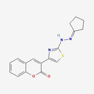 3-(2-(2-cyclopentylidenehydrazinyl)thiazol-4-yl)-2H-chromen-2-one