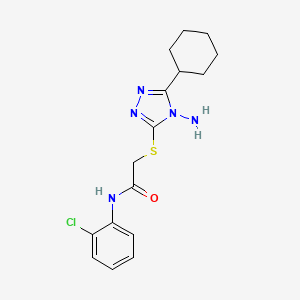 molecular formula C16H20ClN5OS B2723935 2-[(4-氨基-5-环己基-4H-1,2,4-三唑-3-基)硫代]-N-(2-氯苯基)乙酰胺 CAS No. 887878-63-9