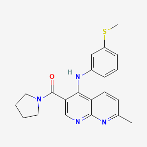 B2723937 3-({4-[(4-Methylpiperidin-1-yl)carbonyl]phenoxy}methyl)-1-(2-thienylacetyl)piperidine CAS No. 1251563-42-4