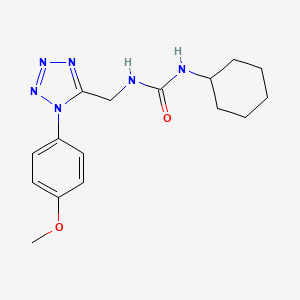 molecular formula C16H22N6O2 B2723938 1-cyclohexyl-3-((1-(4-methoxyphenyl)-1H-tetrazol-5-yl)methyl)urea CAS No. 921125-79-3