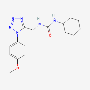 molecular formula C16H22N6O2 B2723938 1-环己基-3-((1-(4-甲氧基苯基)-1H-噻唑-5-基甲基)脲 CAS No. 921125-79-3