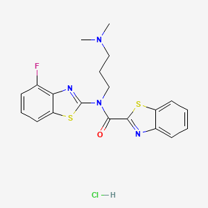 molecular formula C20H20ClFN4OS2 B2723939 N-(3-(二甲基氨基)丙基)-N-(4-氟苯并[d]噻唑-2-基)苯并[d]噻唑-2-羧酰胺盐酸盐 CAS No. 1216808-15-9