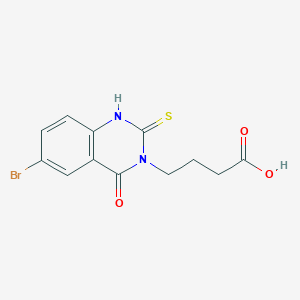 molecular formula C12H11BrN2O3S B2723940 4-(6-溴-4-氧代-2-硫代-1H-喹唑啉-3-基)丁酸 CAS No. 689227-16-5