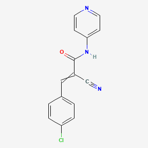 molecular formula C15H10ClN3O B2723941 3-(4-chlorophenyl)-2-cyano-N-(pyridin-4-yl)prop-2-enamide CAS No. 1428121-55-4