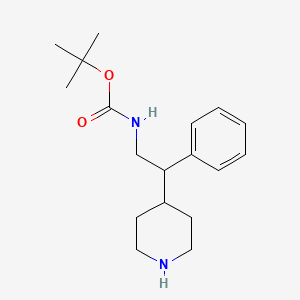 molecular formula C18H28N2O2 B2723944 叔丁基(2-苯基-2-(哌啶-4-基)乙基)氨基甲酸酯 CAS No. 2241128-67-4