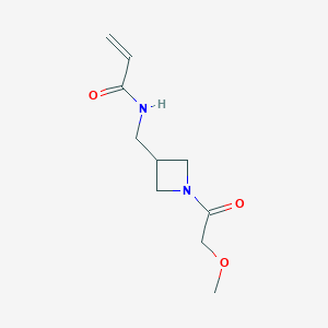 molecular formula C10H16N2O3 B2723945 N-[[1-(2-Methoxyacetyl)azetidin-3-yl]methyl]prop-2-enamide CAS No. 2411262-39-8