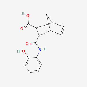 molecular formula C15H15NO4 B2723949 3-(2-Hydroxy-phenylcarbamoyl)-bicyclo[2.2.1]hept-5-ene-2-carboxylic acid CAS No. 329257-09-2