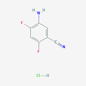 molecular formula C7H5ClF2N2 B2723953 5-氨基-2,4-二氟苯甲腈盐酸盐 CAS No. 2089258-01-3