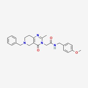 molecular formula C25H28N4O3 B2723954 2-(6-benzyl-2-methyl-4-oxo-5,6,7,8-tetrahydropyrido[4,3-d]pyrimidin-3(4H)-yl)-N-(4-methoxybenzyl)acetamide CAS No. 1251707-57-9