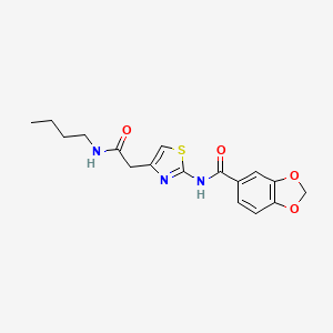 molecular formula C17H19N3O4S B2723957 N-(4-(2-(butylamino)-2-oxoethyl)thiazol-2-yl)benzo[d][1,3]dioxole-5-carboxamide CAS No. 1005308-46-2