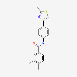 molecular formula C19H18N2OS B2723958 3,4-dimethyl-N-[4-(2-methyl-1,3-thiazol-4-yl)phenyl]benzamide CAS No. 835898-52-7