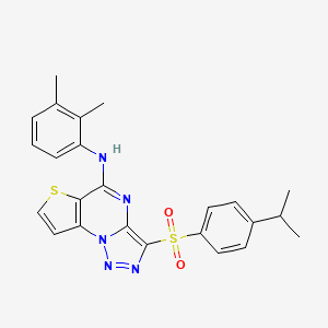 molecular formula C24H23N5O2S2 B2723960 N-(2,3-dimethylphenyl)-3-((4-isopropylphenyl)sulfonyl)thieno[2,3-e][1,2,3]triazolo[1,5-a]pyrimidin-5-amine CAS No. 892741-29-6