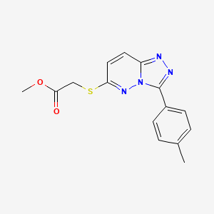 molecular formula C15H14N4O2S B2723961 Methyl 2-((3-(p-tolyl)-[1,2,4]triazolo[4,3-b]pyridazin-6-yl)thio)acetate CAS No. 852375-97-4